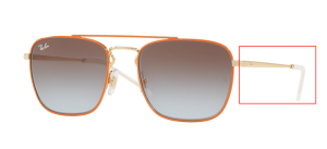 Aste originali Ray-Ban RB3588, colore 9061 · Oro superiore su arancione