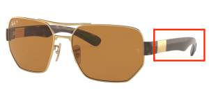 Aste originali Ray-Ban RB3672, colore 001 · Arista