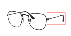 Aste originali Ray-Ban RB3857V Frank, colore 2509 · Nero lucido