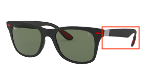 Aste originali Ray-Ban RB4195 M, colore F602 · Ferrari nero opaco