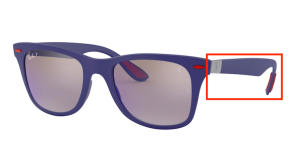 Aste originali Ray-Ban RB4195 M, colore F604 · Opaco blu scuro