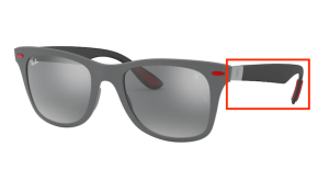 Aste originali Ray-Ban RB4195 M, colore F605 · Grigio opaco