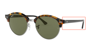 Aste originali Ray-Ban RB4246 Clubround, colore 1157 · Maculato nero avana