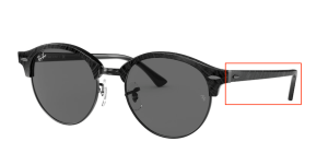 Aste originali Ray-Ban RB4246 Clubround, colore 1305 · Wrinkled nero su nero