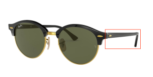 Aste originali Ray-Ban RB4246 Clubround, colore 901 · Nero