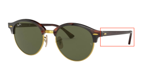 Aste originali Ray-Ban RB4246 Clubround, colore 990 · Rosso avana