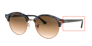 Aste originali Ray-Ban RB4246 Clubround, colore 1256 · Maculato marrone/blu
