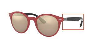 Aste originali Ray-Ban RB4296, colore 6345 · Rosso sanding