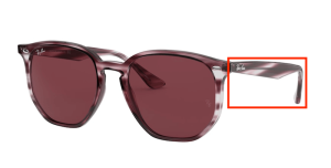 Aste originali Ray-Ban RB4306, colore 6431 · Striato bordeaux avana