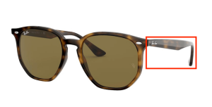 Aste originali Ray-Ban RB4306, colore 710 · Avana chiaro