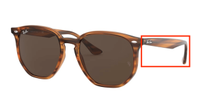 Aste originali Ray-Ban RB4306, colore 820 · Stripped rosso avana