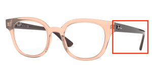 Aste originali Ray-Ban RB4324V vista, colore 5940 · Trasparente marrone chiaro