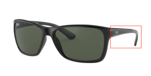 Aste originali Ray-Ban RB4331 Pezzi, colore 601 · Nero