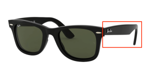 Aste originali Ray-Ban RB4340 Wayfarer, colore 601 · Nero