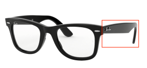 Aste originali Ray-Ban RB4340V vista, colore 2000 · Nero lucido