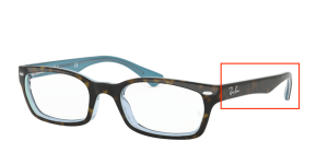 Aste originali Ray-Ban RB5150 vista, colore 5023 · Superiore avana su tr azure