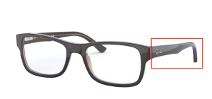 Aste originali Ray-Ban RB5268, colore 5739 · Superiore blu su trasparent