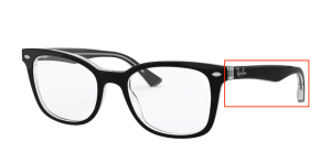 Aste originali Ray-Ban RB5285 vista, colore 2034 · Superiore nero su trasparente