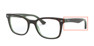 Aste originali Ray-Ban RB5285 vista, colore 2383 · Superiore avana su verde transp.