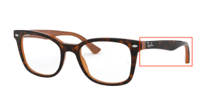 Aste originali Ray-Ban RB5285 vista, colore 5713 · Superiore avana su marrone chiaro