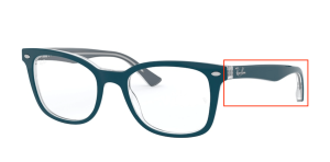Aste originali Ray-Ban RB5285 vista, colore 5763 · Superiore tuquoise su trasparent