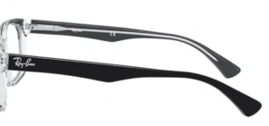 Aste originali Ray-Ban RB5286 vista, colore 2034 · Superiore nero su trasparente