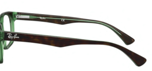 Aste originali Ray-Ban RB5286 vista, colore 2383 · Superiore avana su verde transp.