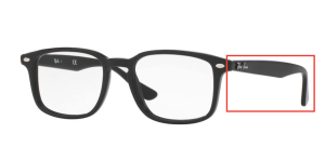 Aste originali Ray-Ban RB5353 vista, colore 2000 · Nero lucido
