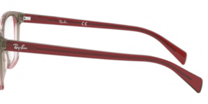 Aste originali Ray-Ban RB5362 vista, colore 5835 · Tri bordeaux/grigio/rosa