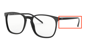Aste originali Ray-Ban RB5387 vista, colore 2000 · Nero lucido
