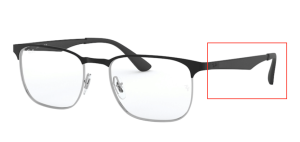 Aste originali Ray-Ban RB6363 vista, colore 2861 · Superiore nero su argento
