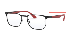 Aste originali Ray-Ban RB6363 vista, colore 3018 · Superiore nero nero opaco