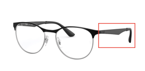 Aste originali Ray-Ban RB6365 vista, colore 2861 · Superiore nero su argento