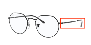 Aste originali Ray-Ban RB6365 vista JACK, colore 2509 · Nero lucido