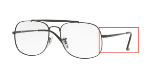 Aste originali Ray-Ban RB6389 vista, colore 2509 · Nero lucido