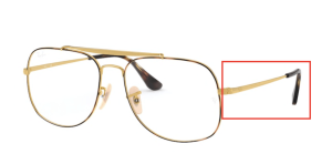 Aste originali Ray-Ban RB6389 vista, colore 2945 · Oro su superiore avana