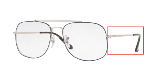 Aste originali Ray-Ban RB6389 vista, colore 2970 · Argento su superiore blu