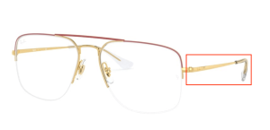 Aste originali Ray-Ban RB6441 vista THE GENERAL GAZE, colore 3051 · Nero opaco su rubber arista
