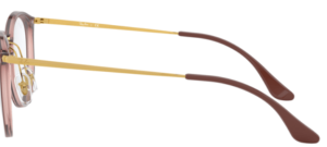 Aste originali Ray-Ban RB7140 vista, colore 5971 · Superiore marrone su trasp marrone