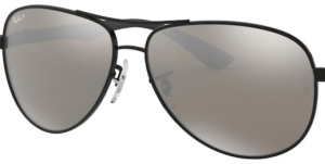 Lenti originali Ray-Ban RB8313 Carbon Fibre, colore K7 · Specchio grigio argento polarizzato · plastica