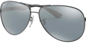 Lenti originali Ray-Ban RB8313 Carbon Fibre, colore K6 · Blu argento specchio polarizzato · plastica