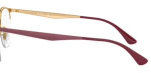 Aste originali Ray-Ban RB6422 vista, colore 3007 · Rosa oro su superiore opaco bordeau