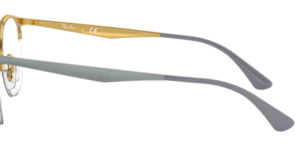 Aste originali Ray-Ban RB6422 vista, colore 3039 · Superiore grigio su oro lucido