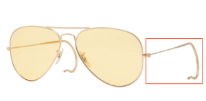 Aste originali Ray-Ban RB3025M, colore 001 · Oro