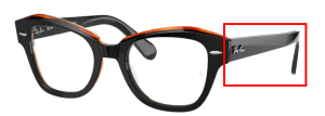 Aste originali Ray-Ban RB5486 State Street, colore 8096 · Nero su trasparente marrone