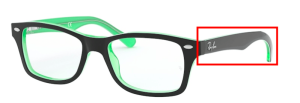 Aste originali Ray-Ban RB1531 Junior, colore 3764 · Nero su verde trasparente