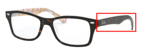 Aste originali Ray-Ban RB1531 Junior, colore 3802 · Avana su texture rosa marrone
