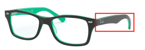 Aste originali Ray-Ban RB1531 Junior, colore 3841 · Verde su trasparente verde