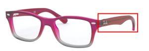 Aste originali Ray-Ban RB1531 Junior, colore 3648 · Fuxia sfumato iridescent grigio