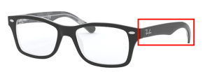 Aste originali Ray-Ban RB1531 Junior, colore 3803 · Nero su texture grigio nero
